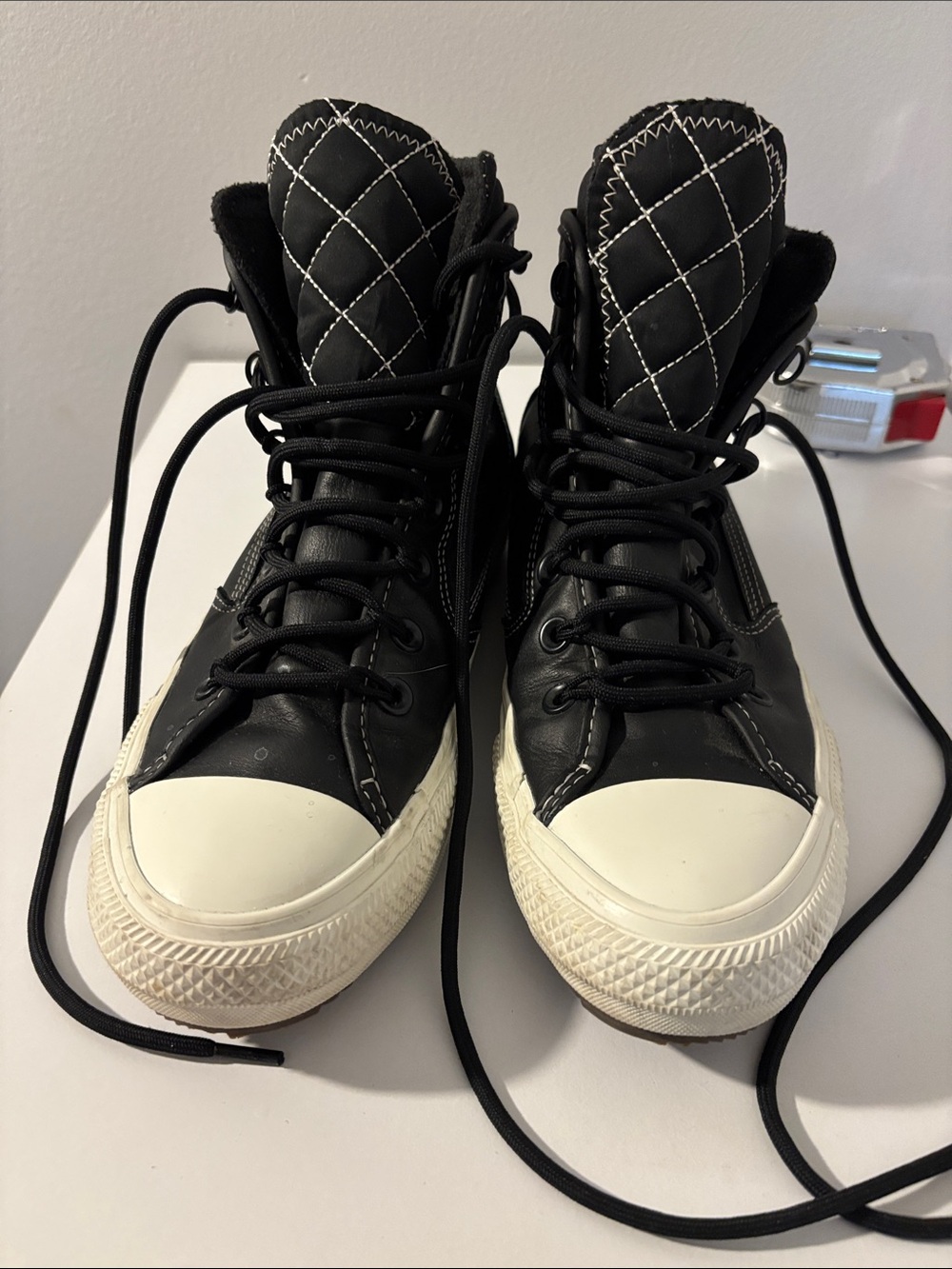 Converse All Star Black and White High-Top Leather waterproof Sneakers Converse